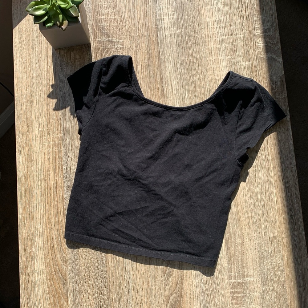 American Eagle Cross Back Black Crop Top